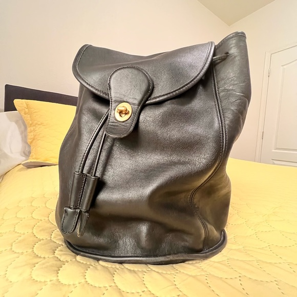 Coach Black Leather Backpack - Picture 2 of 14
